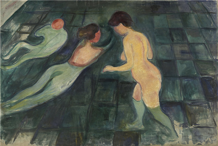 爱德华·蒙克（Edvard Munch）作品 - 沐浴的女人（1896-97）