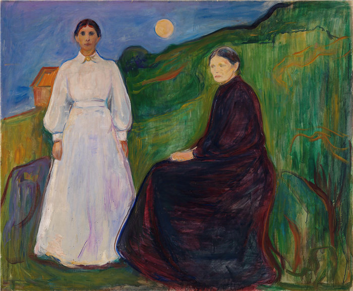 爱德华·蒙克（Edvard Munch）作品 - 母女（1897 - 1899）