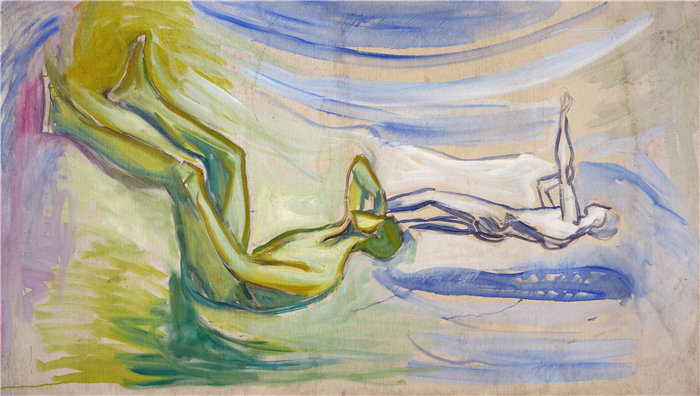 爱德华·蒙克（Edvard Munch）作品 - 男人转向太阳（1911-14）