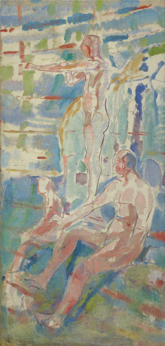 爱德华·蒙克（Edvard Munch）作品 - 男人转向太阳（1912-13）