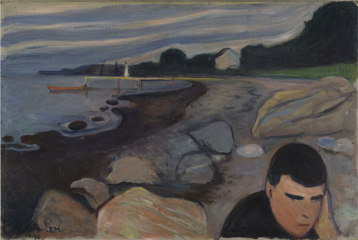 爱德华·蒙克（Edvard Munch）作品 - 忧郁 (1892)