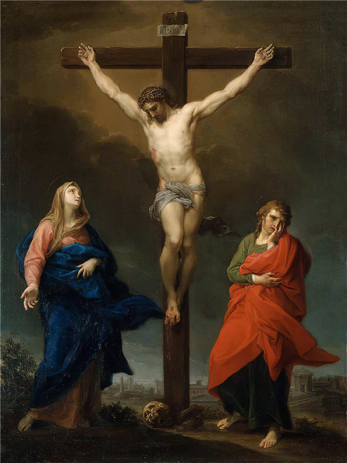 蓬佩奥·巴托尼 (Pompeo Girolamo Batoni，意大利) 作品-被钉十字架 (1762)