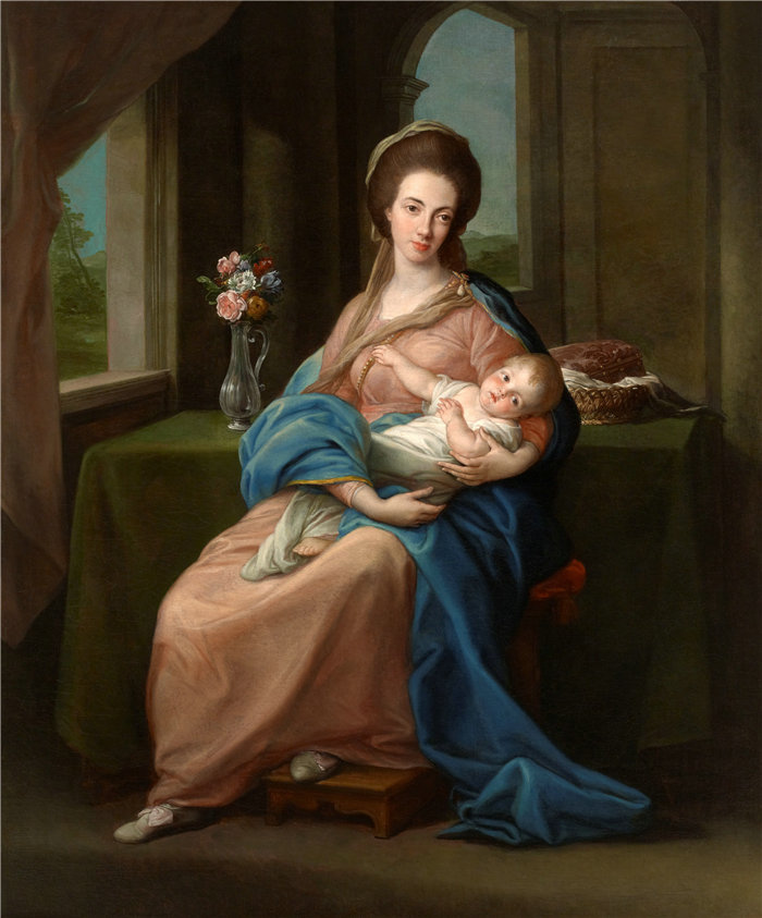 蓬佩奥·巴托尼 (Pompeo Girolamo Batoni，意大利) 作品-玛丽·泰勒，赫德福特子爵夫人，后来的贝蒂夫伯爵夫人和赫德福特侯爵夫人 (1782)
