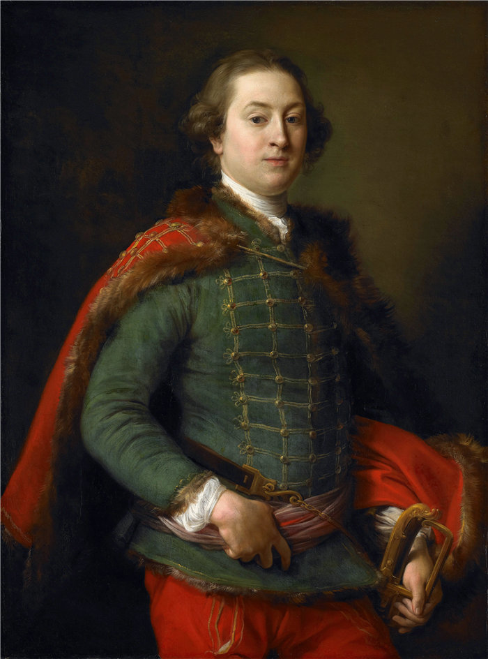 蓬佩奥·巴托尼 (Pompeo Girolamo Batoni，意大利) 作品-约翰伍德伊尔的肖像（1750 年）