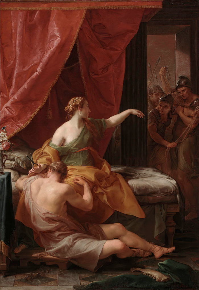 蓬佩奥·巴托尼 (Pompeo Girolamo Batoni，意大利) 作品-参孙与大利拉 (1766)