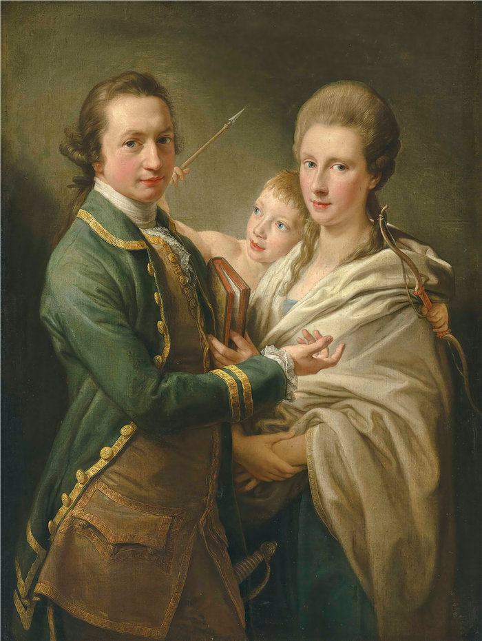 蓬佩奥·巴托尼 (Pompeo Girolamo Batoni，意大利) 作品-阿兰伯爵 (1734-1809) 和他的妻子 (1769)