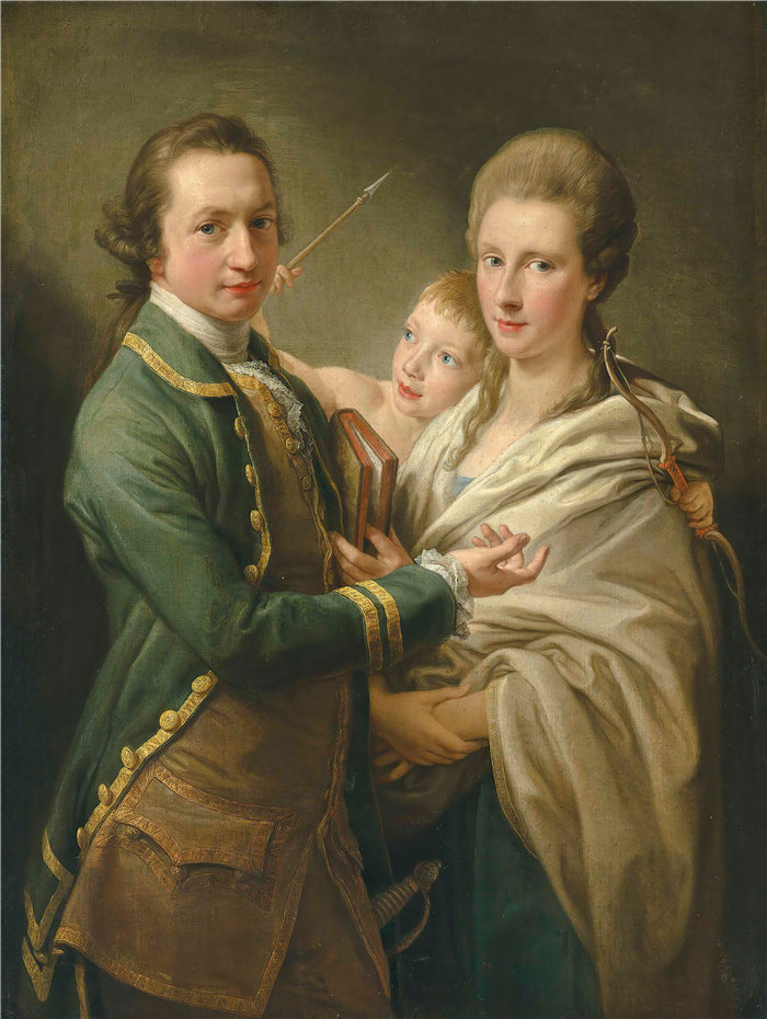 蓬佩奥·巴托尼 (Pompeo Girolamo Batoni,意大利) 作品-阿兰伯爵 (1734-1809) 和他的妻子 (1769)