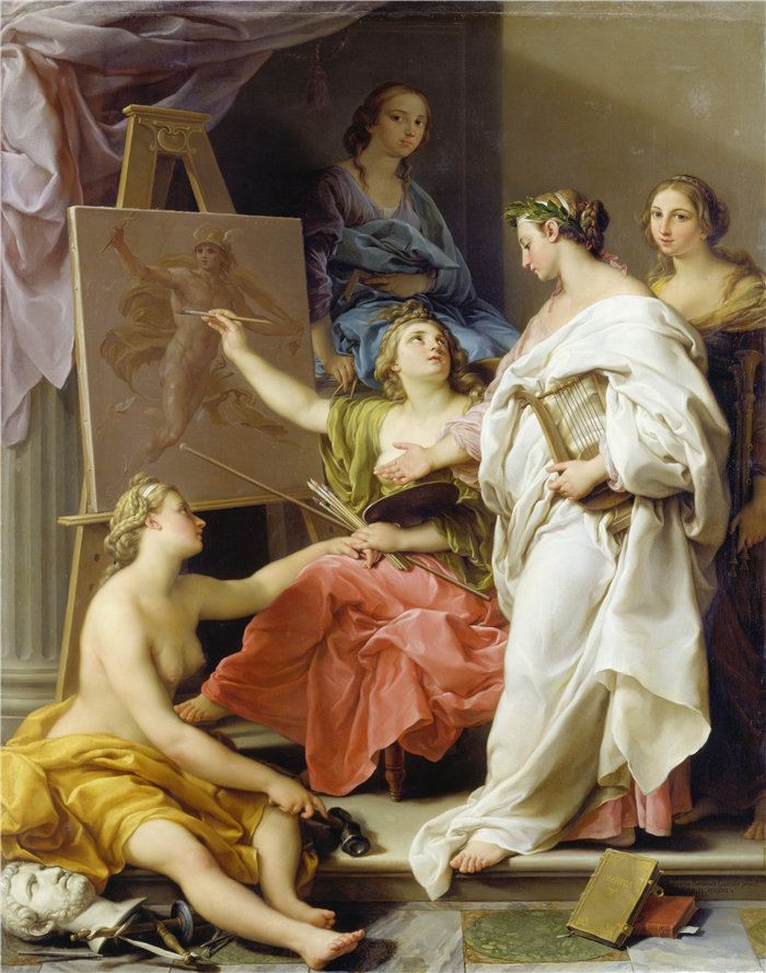 蓬佩奥·巴托尼 (Pompeo Girolamo Batoni，意大利) 作品-艺术寓言（1740）