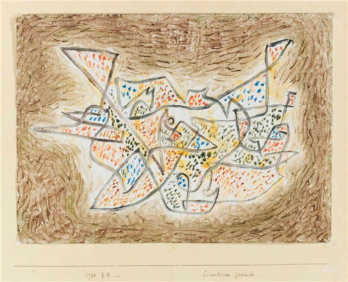 保罗・克利（Paul Klee，德国 ）作品-Freundliches Gewinde（友好曲折）（1933）
