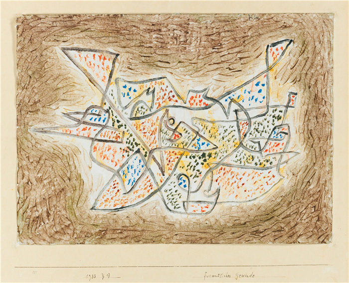 保罗・克利(Paul Klee,德国 )作品-Freundliches Gewinde(友好曲折)(1933)