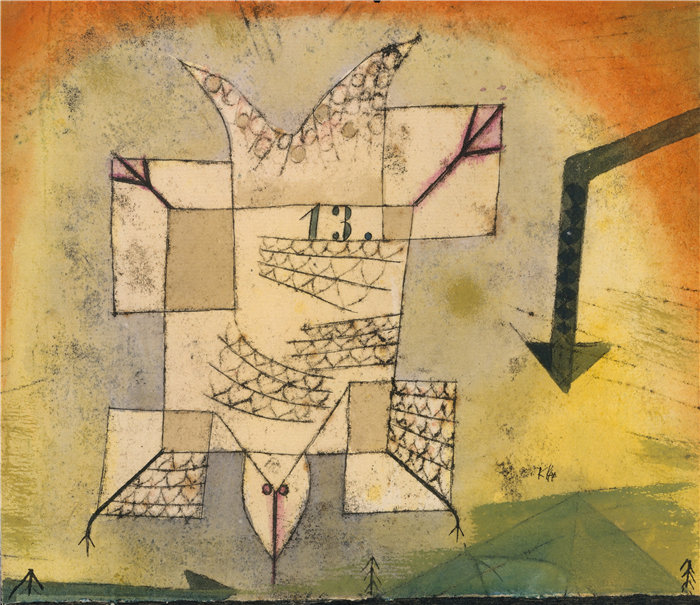 保罗・克利（Paul Klee，德国 ）作品-落鸟 (1919)