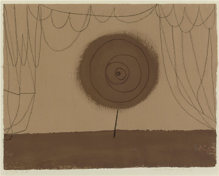 保罗・克利（Paul Klee，德国 ）作品-Eine Blume Tritt Auf（一朵花表演）（1934）