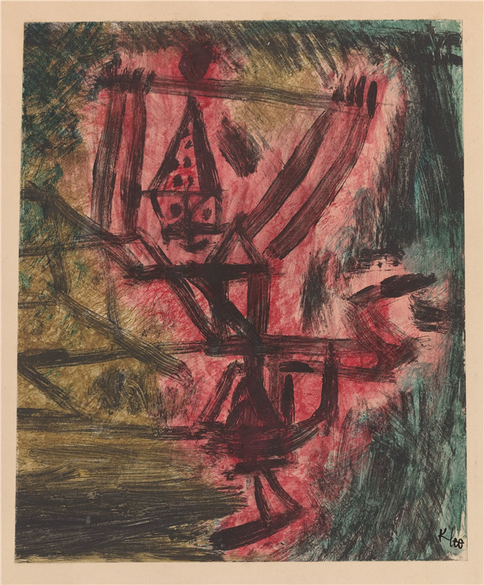 保罗・克利（Paul Klee，德国 ）作品-Feuer Clown I（火小丑）（1921）