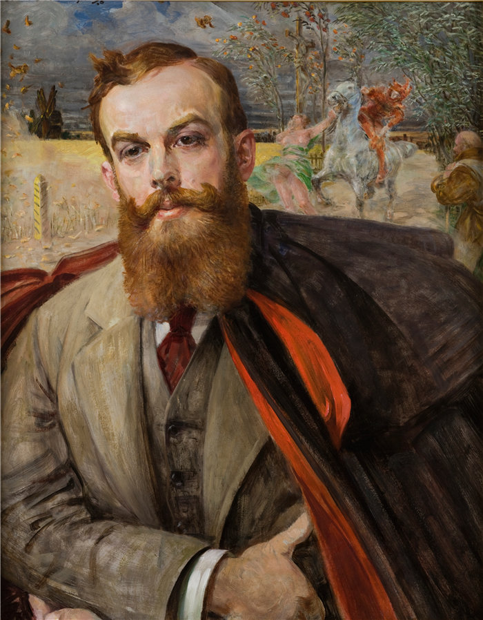 杰克 · 马尔切夫斯基(Jacek Malczewski，波兰画家)作品-Adam Łada-Cybulski 的肖像 (1911)