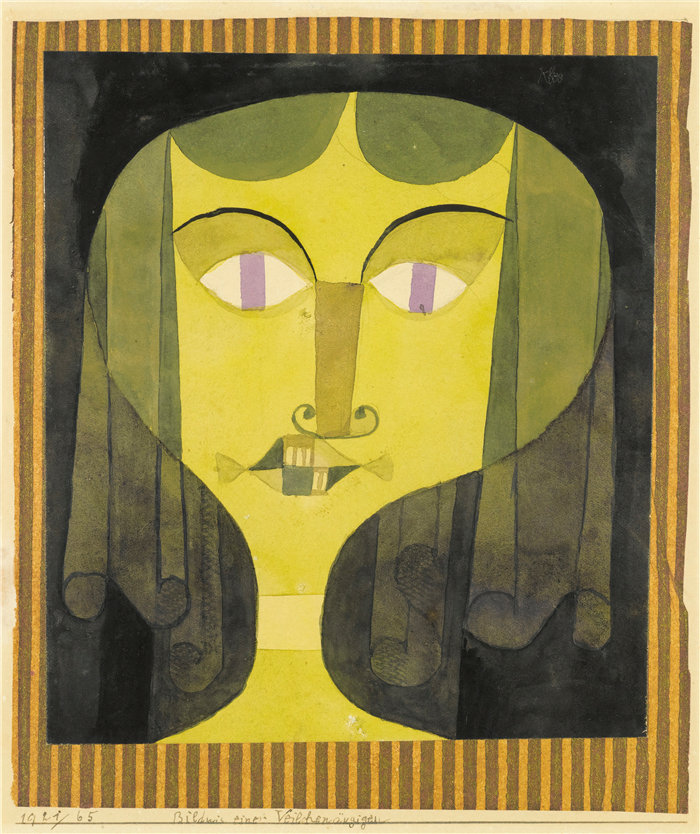 保罗・克利（Paul Klee，德国 ）作品-紫眼睛女人的肖像（1921）