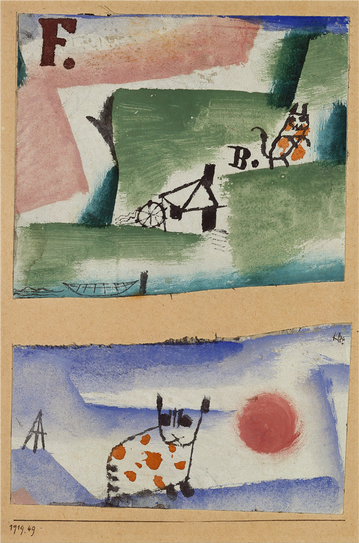 保罗・克利（Paul Klee，德国 ）作品-雄猫的草皮 (1919)