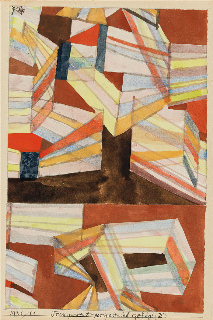 保罗・克利（Paul Klee，德国 ）作品-透明透视图 (II.) (1921)