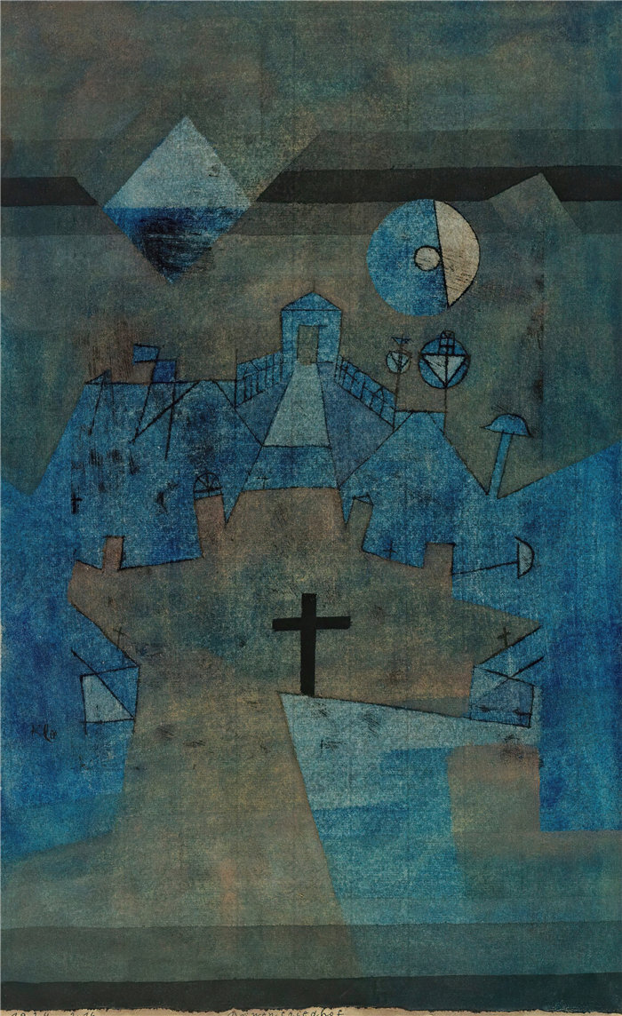 保罗・克利（Paul Klee，德国 ）作品-Dünenfriedhof (924)