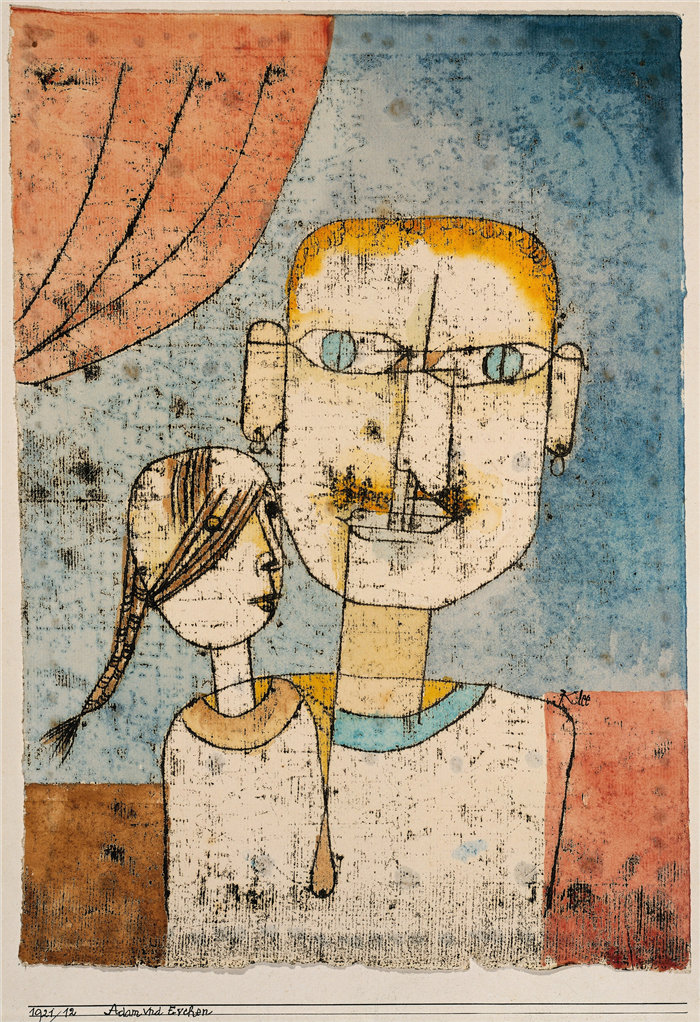 保罗・克利（Paul Klee，德国 ）作品-亚当和小夏娃 (1921)