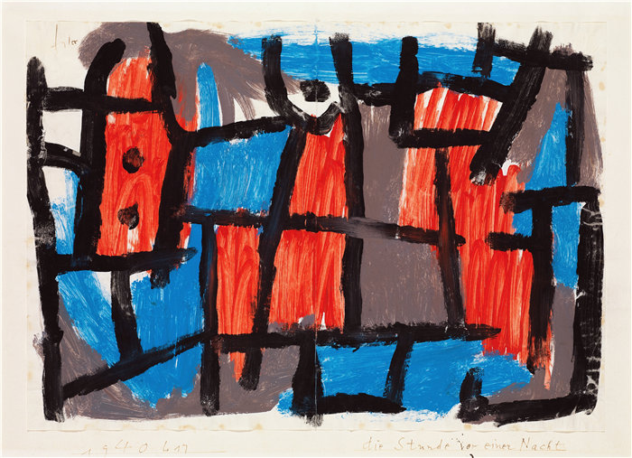 保罗・克利（Paul Klee，德国 ）作品-一夜前一小时 (1940)