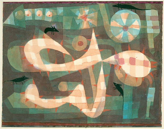 保罗・克利（Paul Klee，德国 ）作品-带刺的老鼠套索 (1923)