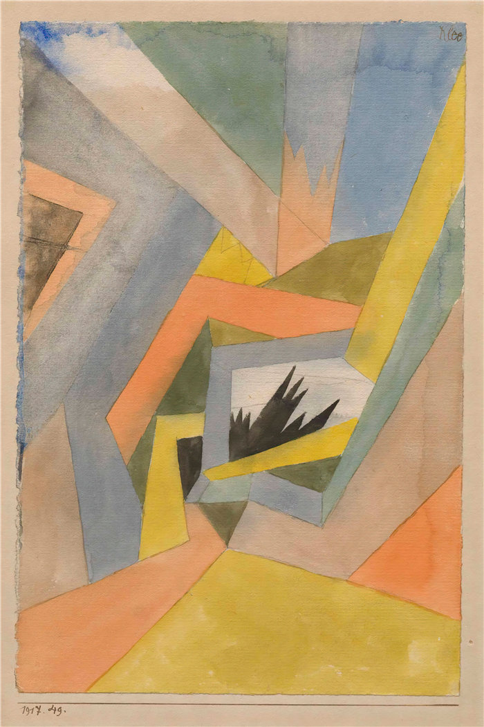 保罗・克利（Paul Klee，德国 ）作品-冷杉的想法 (1917)