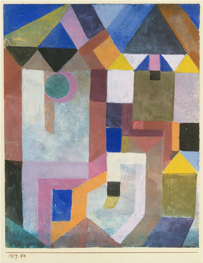 保罗・克利（Paul Klee，德国 ）作品-多彩建筑（1917）