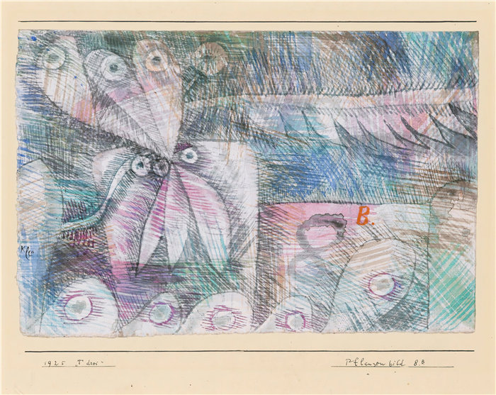 保罗・克利(Paul Klee,德国 )作品-Pflanzen Bild 8.B, 1925 (1925)