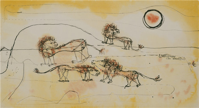 保罗・克利（Paul Klee，德国 ）作品-狮子的骄傲（注意！）（1924）