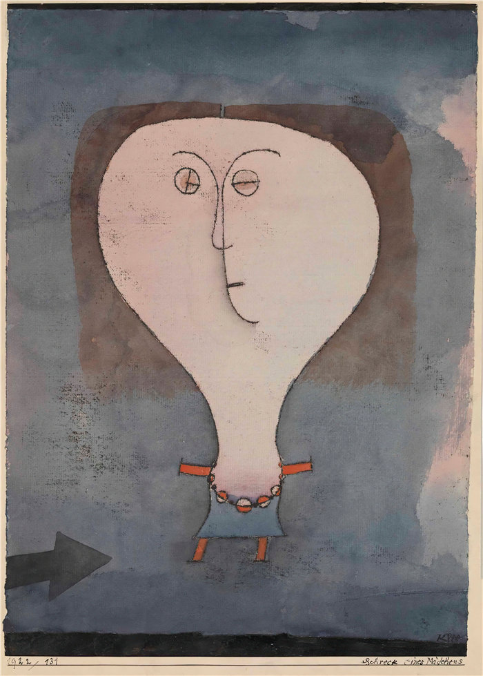 保罗・克利（Paul Klee，德国 ）作品-女孩的恐惧 (1922)