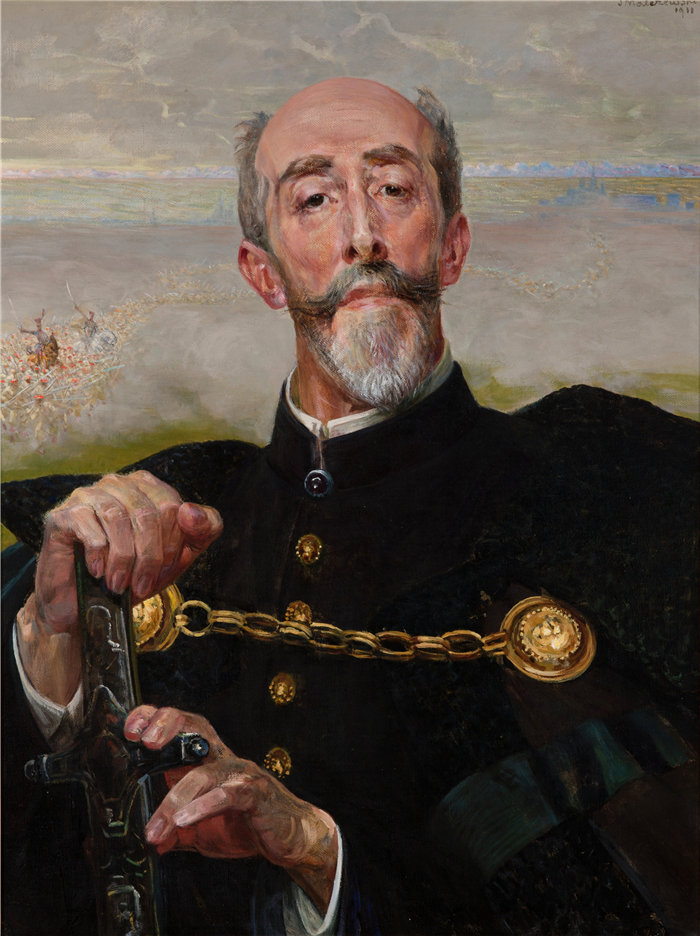 杰克 · 马尔切夫斯基(Jacek Malczewski，波兰画家)作品-Antoni Wodzicki 伯爵的肖像 (1911)