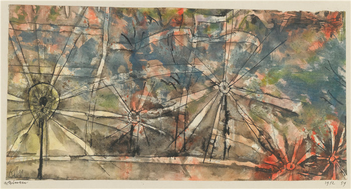 保罗・克利（Paul Klee，德国 ）作品-拉特嫩（路灯）（1912）