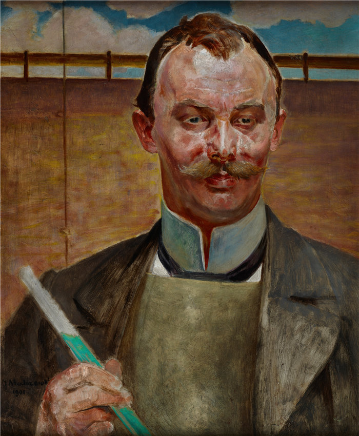 杰克·马尔切夫斯基(Jacek Malczewski,波兰画家)作品-阿尔弗雷德·斯捷佩克 (Alfred Stepek) 的肖像 (1901)