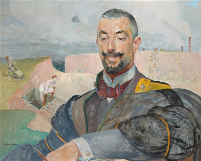 杰克 · 马尔切夫斯基(Jacek Malczewski，波兰画家)作品-Erazm Barącz 的肖像 (1907)