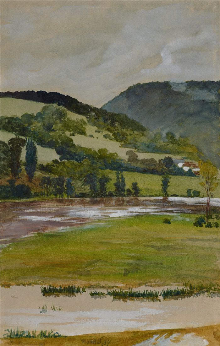 杰克·马尔切夫斯基(Jacek Malczewski,波兰画家)作品-Rozdół (1884) 的春景