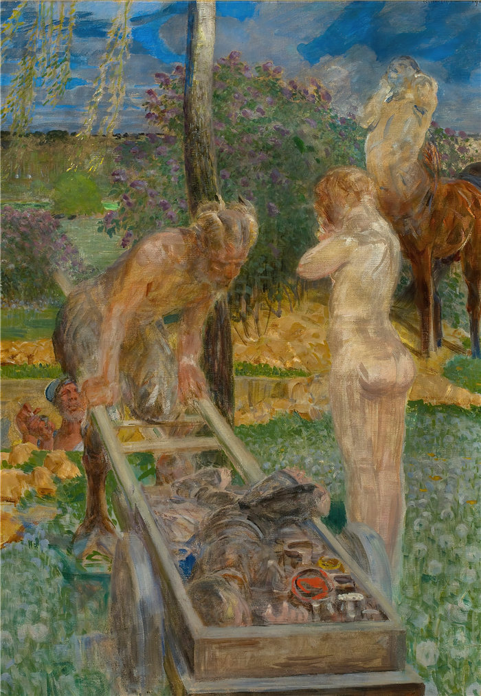 杰克·马尔切夫斯基(Jacek Malczewski，波兰画家)作品-画家学徒的葬礼（1911）