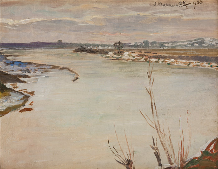 杰克·马尔切夫斯基(Jacek Malczewski，波兰画家)作品-春季解冻 (1905)