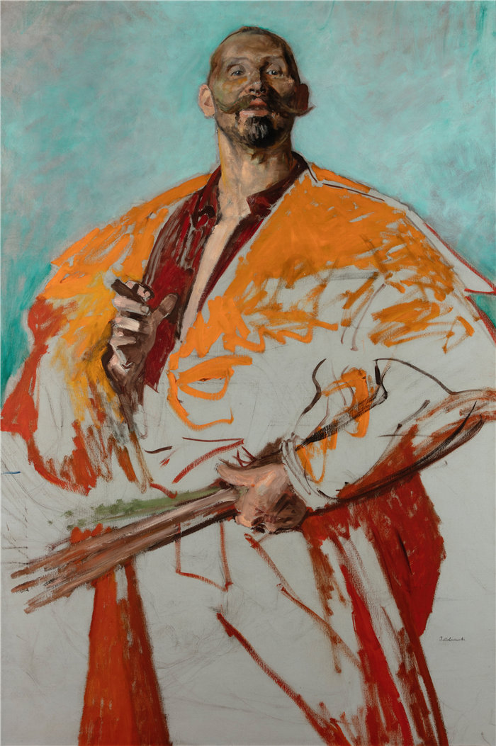 莱昂·扬·维佐科夫斯基(Jacek Malczewski，波兰画家)作品-Leon Wyczółkowski 的肖像（约 1895 年）