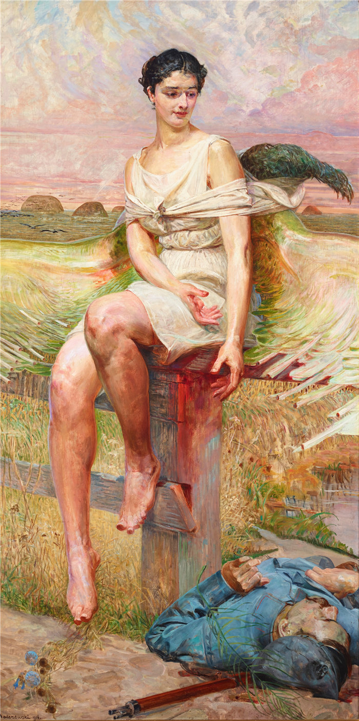 杰克·马尔切夫斯基(Jacek Malczewski，波兰画家)作品-军团的耐克 (1916)