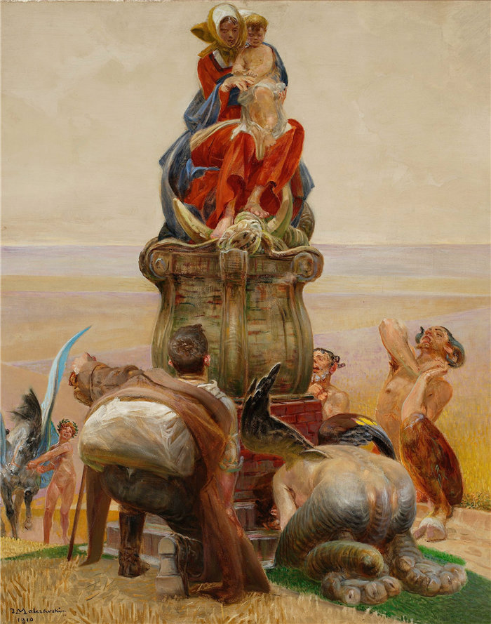 杰克·马尔切夫斯基(Jacek Malczewski,波兰画家)作品-麦当娜的崇拜 (1910)
