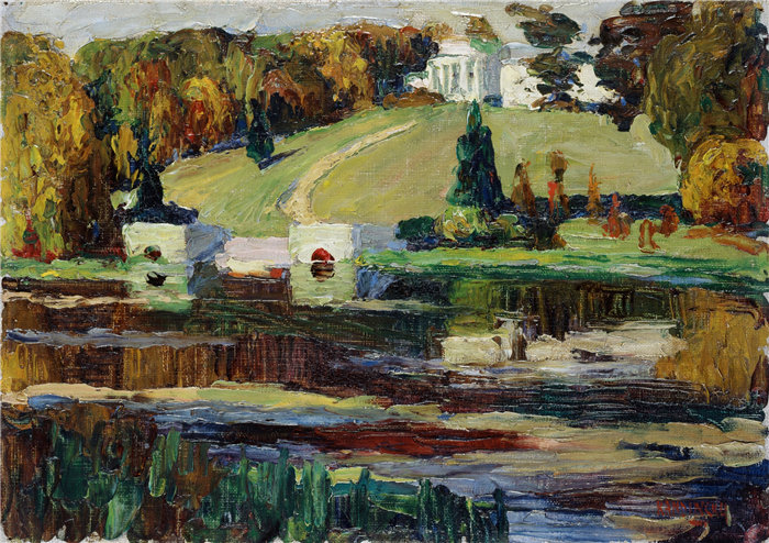 瓦西里·康定斯基（Wassily Kandinsky，俄罗斯画家）作品-Akhtyrka 素描 – 秋季（1901 年）
