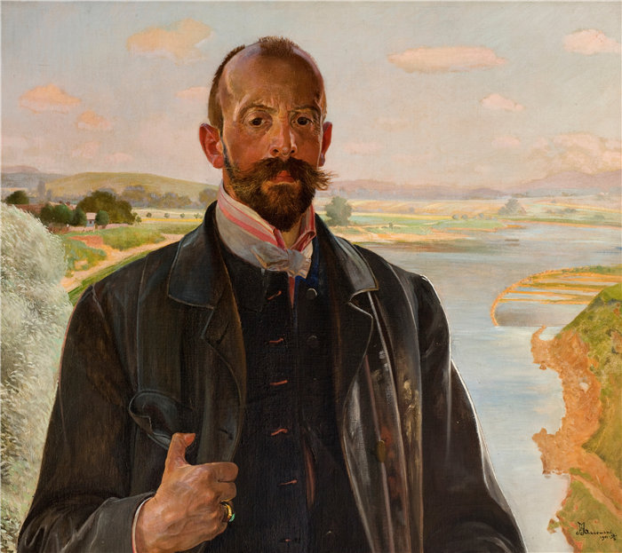 杰克·马尔切夫斯基(Jacek Malczewski,波兰画家)作品-自画像(1901)