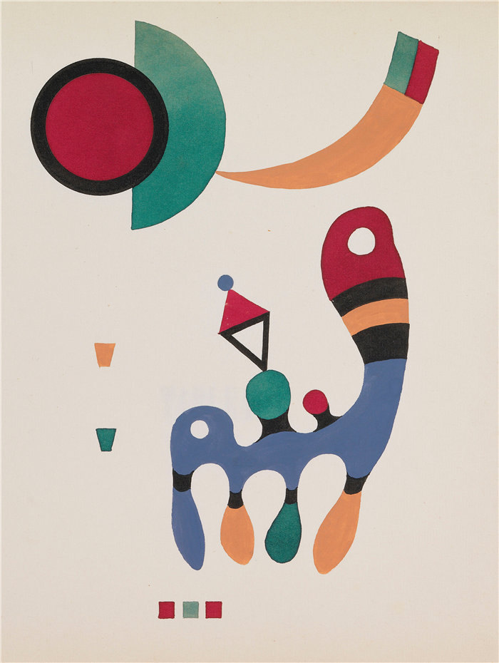 瓦西里·康定斯基(Wassily Kandinsky,俄罗斯画家)作品-11 tableux et 7 poèmes (1945)