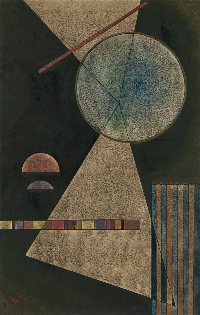 瓦西里·康定斯基（Wassily Kandinsky，俄罗斯画家）作品-Treffpunkt (Meeting-Point) (1928)