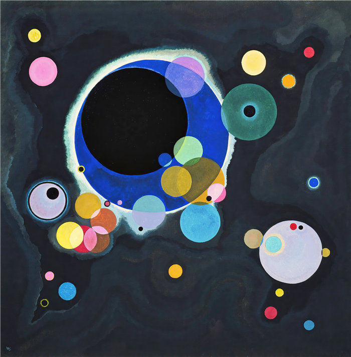 瓦西里·康定斯基(Wassily Kandinsky,俄罗斯画家)作品-几个圈子 (1926)