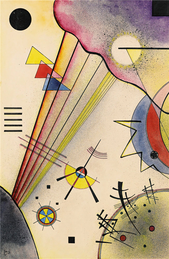 瓦西里·康定斯基（Wassily Kandinsky，俄罗斯画家）作品-Deutliche Verbindung (Clear Connection) (1925)