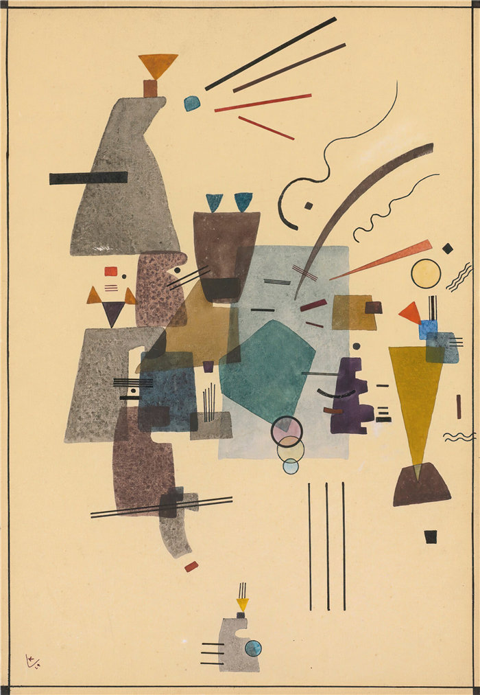 瓦西里·康定斯基（Wassily Kandinsky，俄罗斯画家）作品-Gewärmtes Kühl（暖凉）（1924）