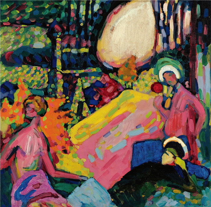 瓦西里·康定斯基（Wassily Kandinsky，俄罗斯画家）作品-Weisser Klang (White Sound) (1908)