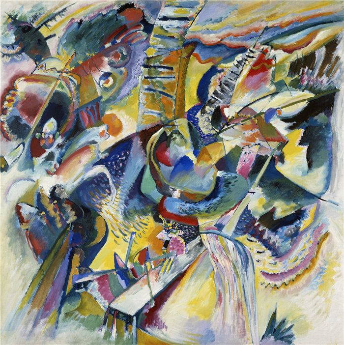 瓦西里·康定斯基（Wassily Kandinsky，俄罗斯画家）作品-即兴克拉姆，1914 (1916)