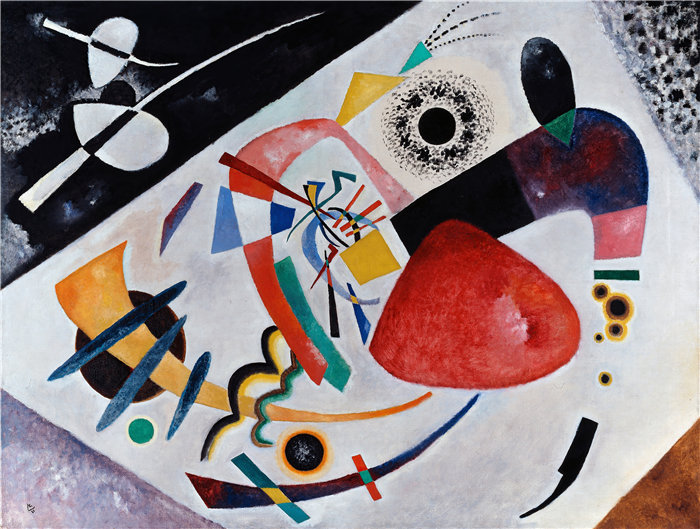 瓦西里·康定斯基（Wassily Kandinsky，俄罗斯画家）作品-红斑II (1921)